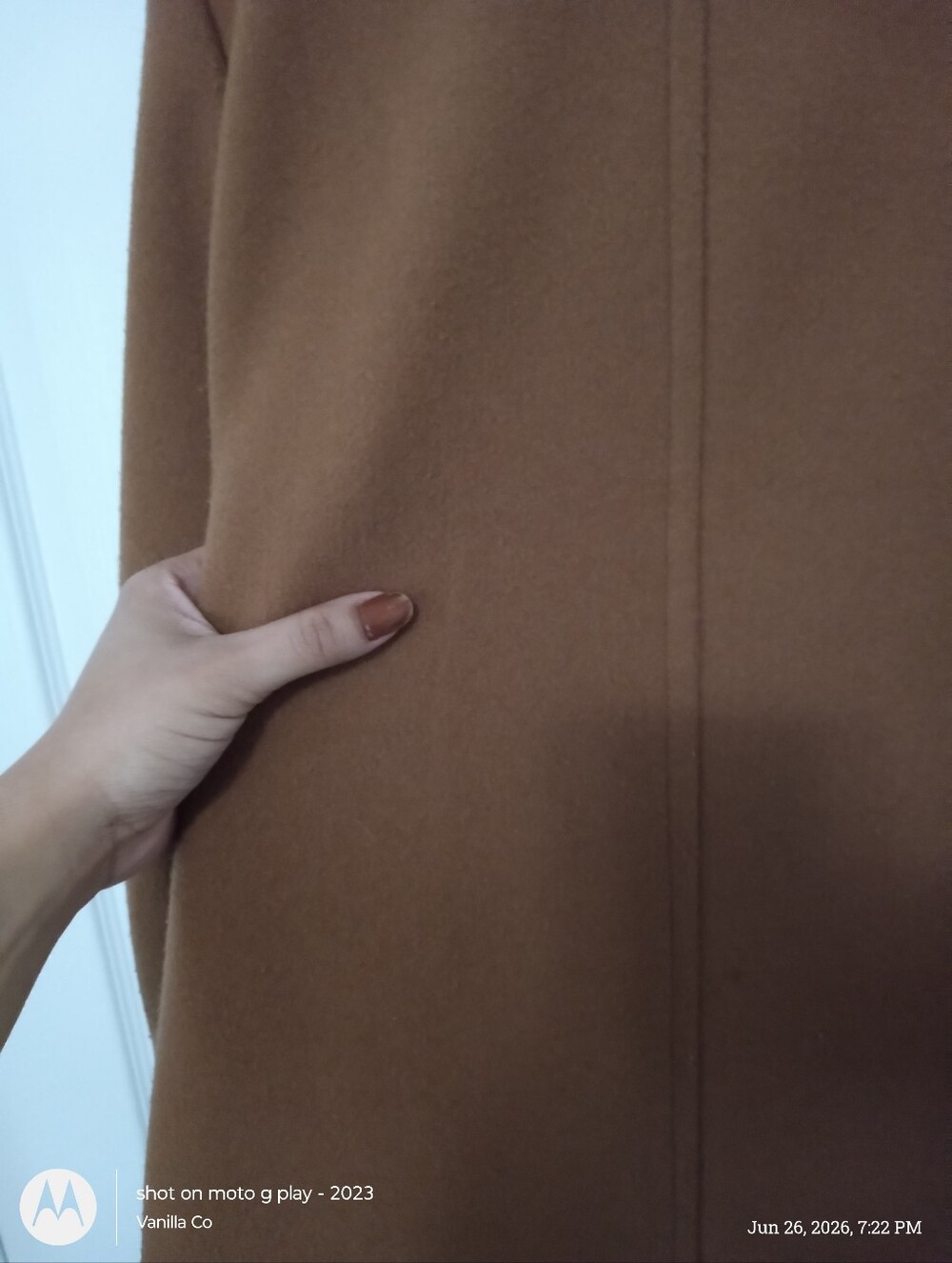 Zara Basic Soft Camel Coat Long Open Front Size Small - Picture 8 of 9